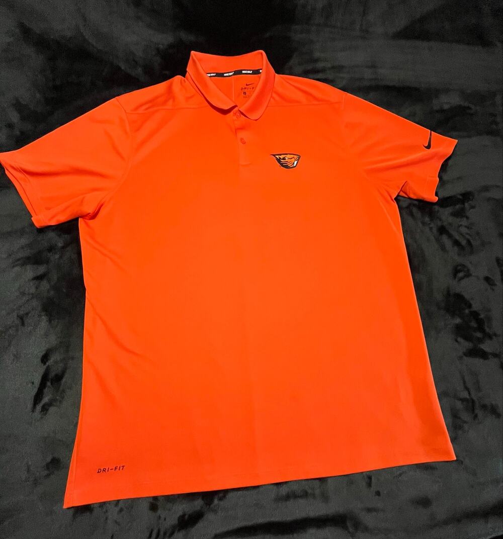 Nike Golf Dri-FIT Oregon State Beavers Polo Shirt Men XL Orange Performance